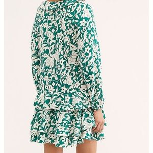 Free People | Dresses | Nwt Free People Rebecca Ruffle Dress In Green ...